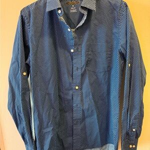 Van Heusen Men’s Blue Casual Slim Fit Dress Shirt Classic Style Size M
